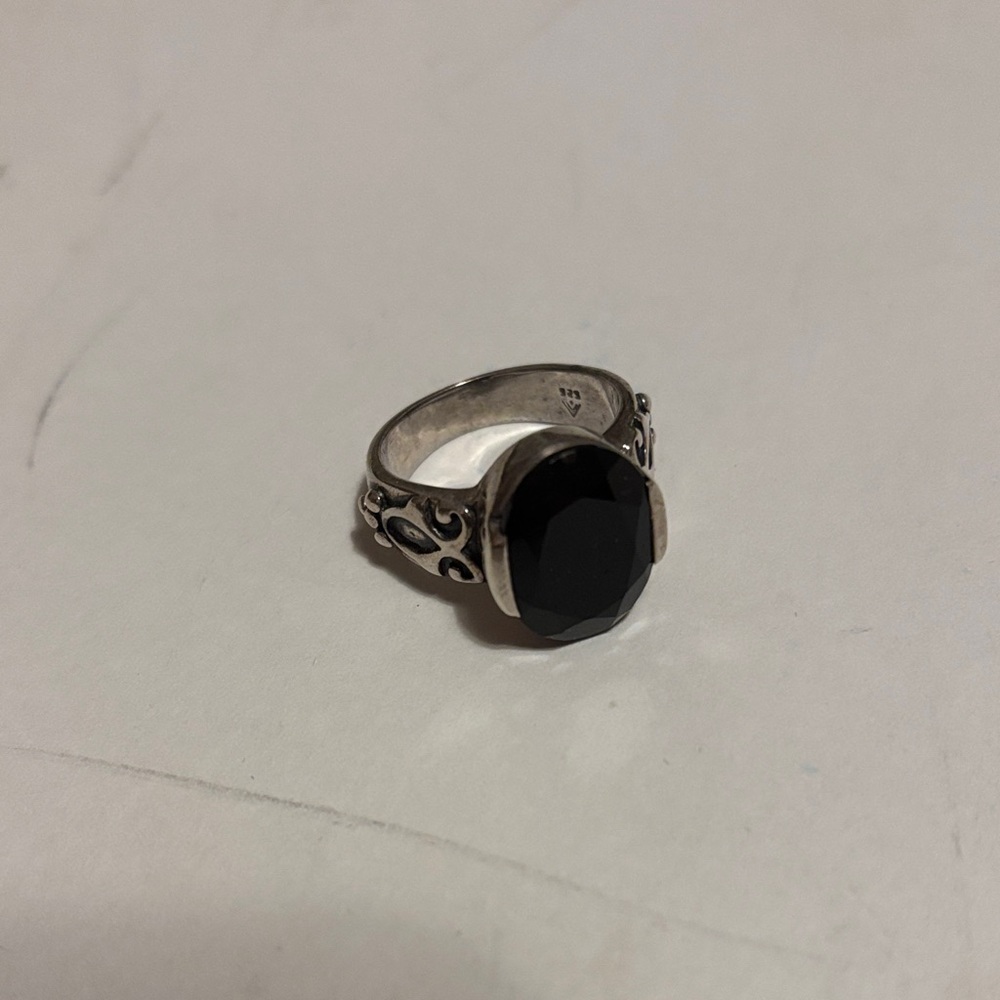 Silpada Sterling Silver Black Onyx Statement Ring